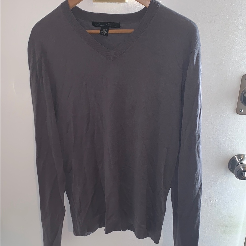 Kenneth Cole Men's Gray V-Neck Sweater